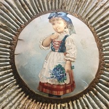 ANTIK Pappdose ca. 100 Jahre alt Unvergleichlich Weihnachtsgeschenk