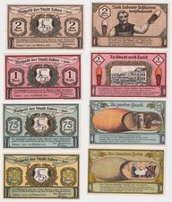 4x Banknoten Notgeld Stadt