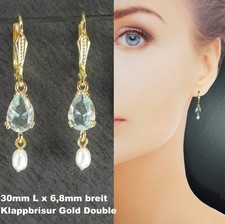 Ohrringe Aquamarin blau, Echte