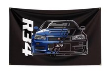 Nissan Skyline R34 JDM Flag Flagge Fahne Banner ca. 115 x 175 cm