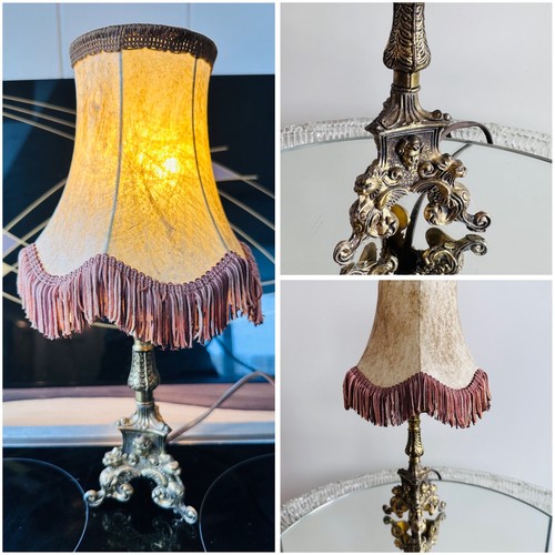 Vintage tischlampe fransen - tischlampe,