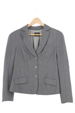 MADELEINE Blazer Damen Business Elegant Wolle Elasthan Grau Gr. 42 Langarm