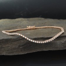 Wert 3790 € Brillant Tennis Armband (1,00 carat) 585 14 Karat Rosé Gold L. 19 cm