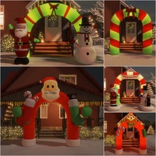 Aufblasbarer Weihnachtsbogen Türbogen LED Beleuchtet Weihnachtsmann Schneeman