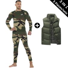 Herren Sport-Wärmeanzug Thermounterwäsche Stehkragen gesteppt Jacke Winter Ski