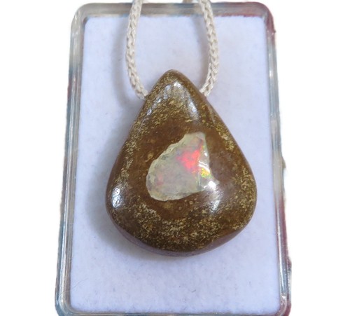 Boulder opal anhänger quer - boulder,