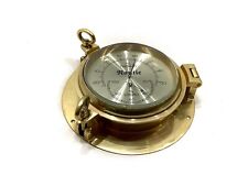 XL Schiffs-Bullauge Thermo/Hygrometer *Nautic* Messing 2,5kg Ø 22cm Glas Top!