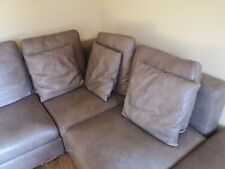 Ital. Wohnlandschaft Ledersitzelemente variabel stellbar Ledersofa Ledereckcouch