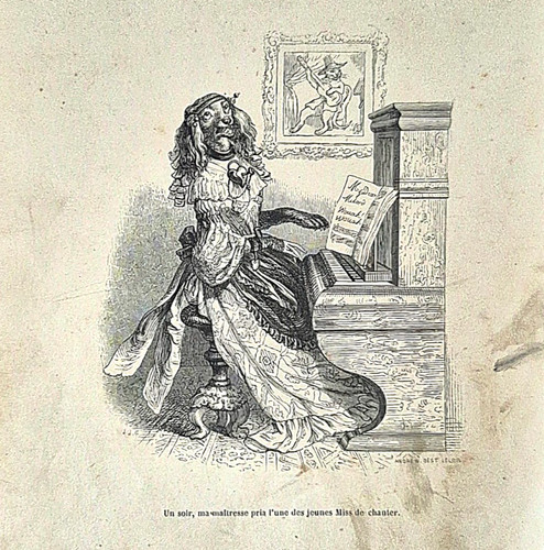 Alte holzstich grafik j - j.,