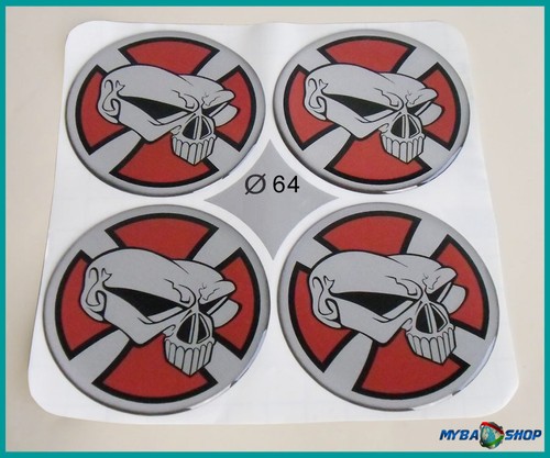Silikon aufkleber totenkopf - 4x,