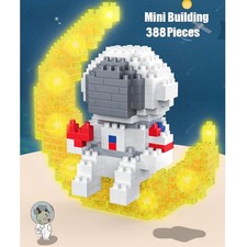 Space Astronaut Mikro Klemmbausteine Set mit LED 388 teiliges Bau-Set Geschenk