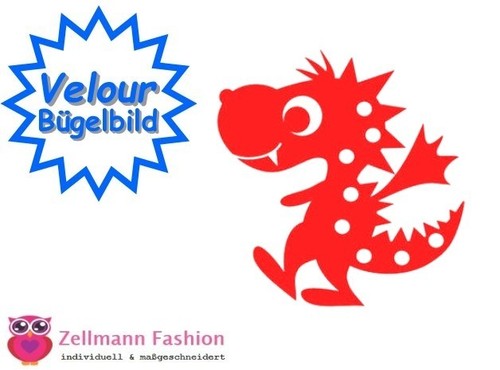Drache velour bügelbild - drache,