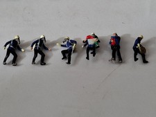 Preiser H0 -  6 Feuerwehrleute - blaue Jacke  -  aus Feuerwehrsammlung -ohne OVP