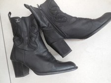 Lederstiefel Cowboystiefel schwarz aus Spanien Gr. 37 Westernstiefel Sanchez