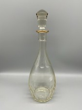 ANTIKE KARAFFE FLASCHE AUS GLAS LIKÖRKARAFFE FEINES DEKOR MUNDGEBLASEN 34cm HOCH