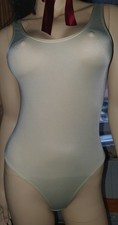 Vintage Damen String Body in Pastell Gelb  Gr.40 im Schritt geschlossen 