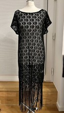 ? Fürstenberg Strandkleid Tunika Häkel Schwarz Gr. 36/38 | NEU | Beach Cover Up