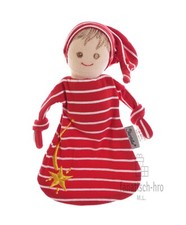 Sterntaler Schmusetuch Puppe rot gestreift Spielpuppe mit Zipfelmütze & Rassel