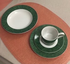 Ikea Vintage Porzellan-Service für 1 Person grün/weiß