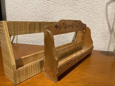 2 x DDR-Gewürzregal aus hellem Holz 2 Stück Holz Regal 