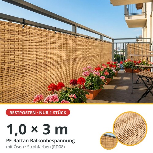 Rattan sichtschutz mit - pe-rattan,