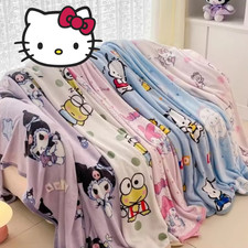 Hello Kitty Decke Flanell Weich Kinder Kawaii Kuscheldecke Geschenk Weihnachten