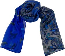 Tracht Schal Blau Grau 100%