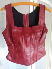 Damen Leder Top Bustier -