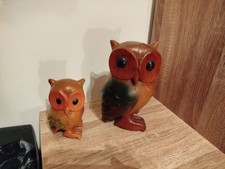 Eulen ein  Paar aus Kirsch Holz
