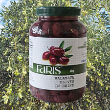 Kalamata Oliven 1 kg ( Abtropfgewicht ) im kleinen Fass, in Salzlake mit Stein.