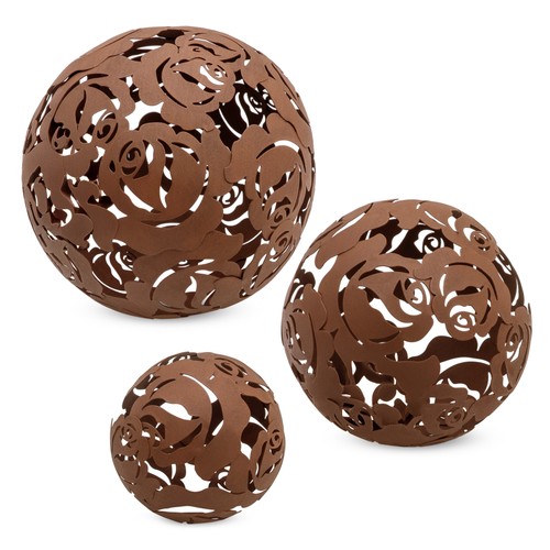 Metall rostkugeln 3er set 20 - rostkugeln,