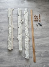 Raffrollo Fenter Set Weiß 3 Teilig mit Stangen