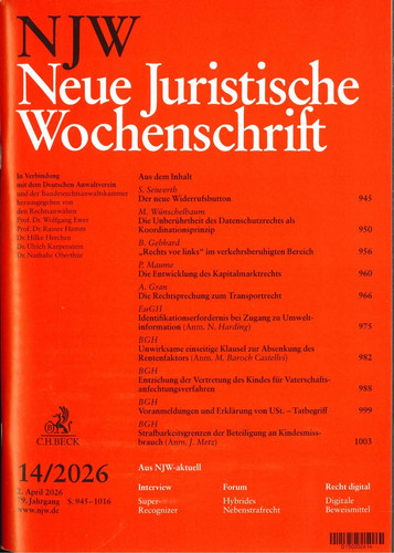 Njw 2026 neue juristische - -,