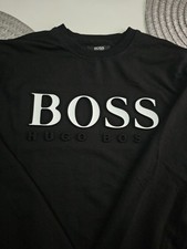 Hugo Boss sweatshirt herren XL Schwarz mit Weißen Logo, Neu Ohne Etikett