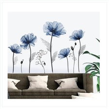 Wandtattoo Blumen Blau