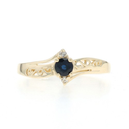 Gelbgold blauer saphir diamant - saphir,