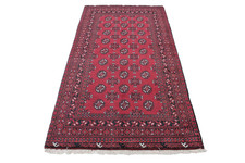 Afghan Orientteppich cm 192x101 Perserteppich Handgeknüpft Neu Rot Carpet rug