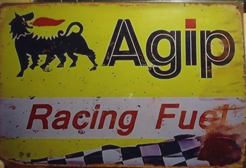 Agip racing fuel metallschild - agip,