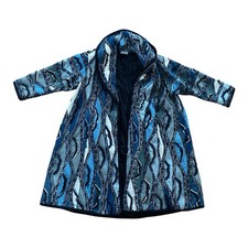 COOGI Mantel Vintage 3D Strick Blau -  Made in Australia - Gr.S - Selten