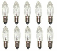 Ersatzbirnen Riffelkerze Spitzkerze Topkerze E10, 3W 12-55V Lichterkette klar