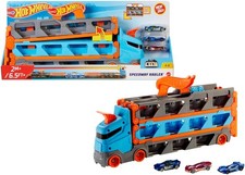 Hot Wheels - 2:1 Autorennbahn zu Transporter, inkl. 3 Spielzeugautos, mit