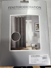 Ösenschal/ Vorhang Grau Hammer Samtoptik Blattmuster OVP NEU UVP 39,95€ 