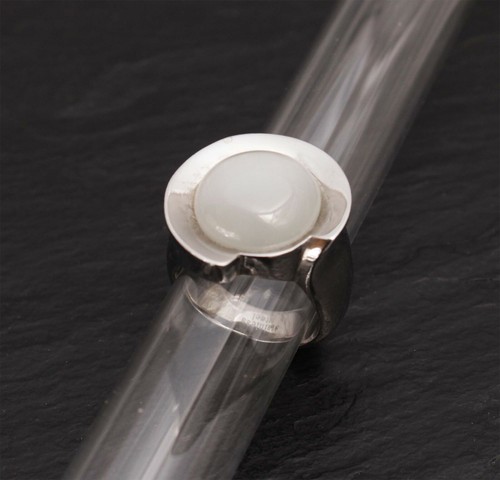 Edelstahl ring mit mondstein - edelstahl,