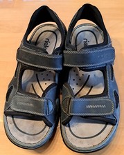 Rieker Herren Trekking Sandale Blau Outdoor Klettverschluss Gr. 42