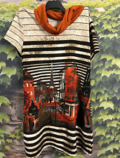 Damen Rollkragen Tunika Kleid