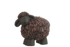 J-Line Lustiges Deko Schaf Braun Schwarz L41 cm Tierfigur Gartenfigur und Home