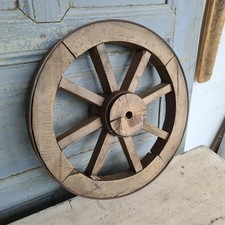 B9222 Schönes, altes Wagenrad aus Hartholz | Durchmesser ca. 41 cm