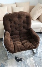 Original 70er Jahre Schwingsessel Stahlrohr und Cordbezug