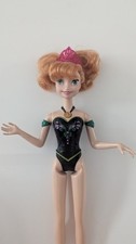 Barbie Eiskönigin Anna Prinzessin, Singt Mattel Puppe, Torte Figur 27cm