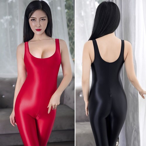 Damen glänzend satin wetlook - glänzend,